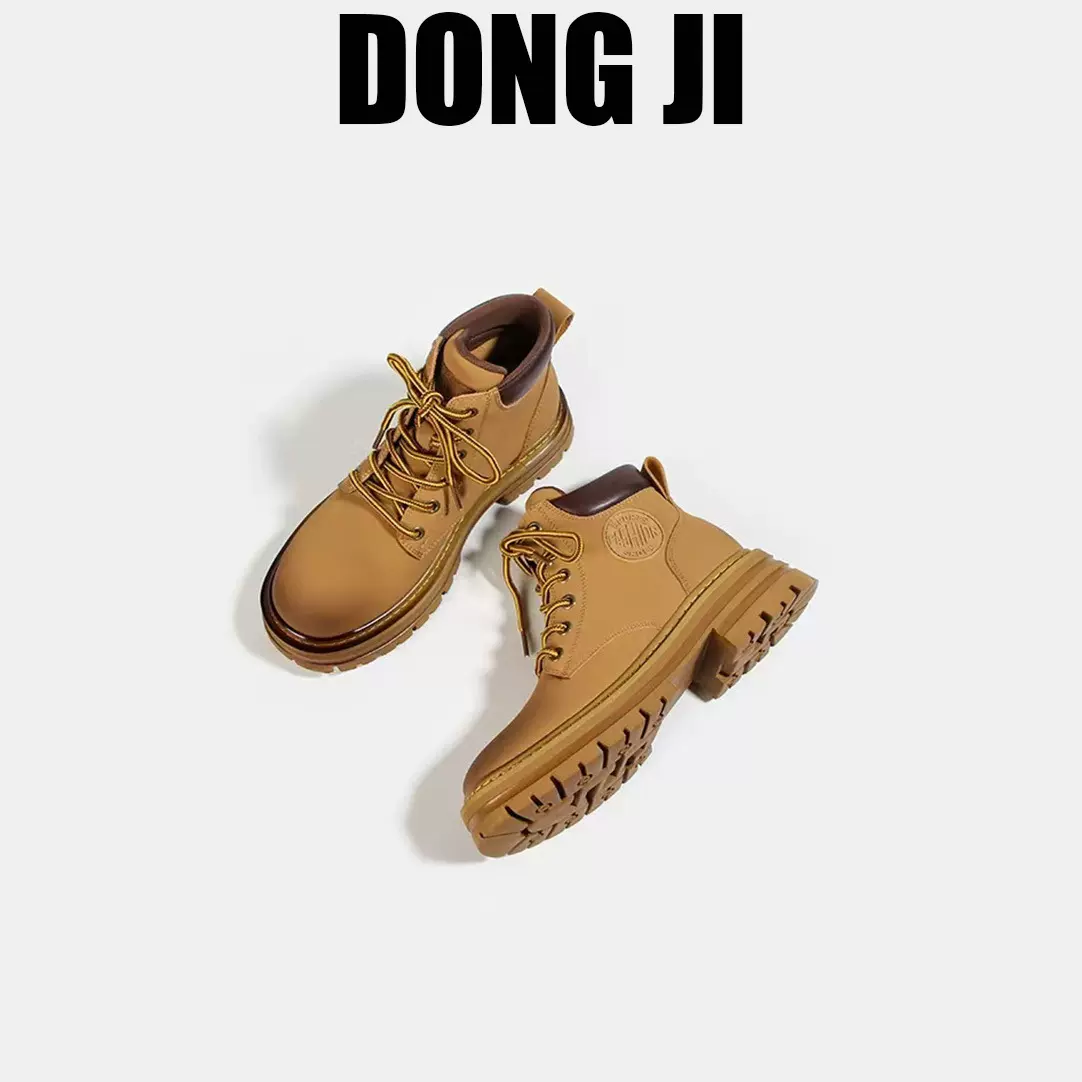 【DongJi】马丁靴女2024秋冬新款复古英伦风厚底增高马丁靴大黄靴