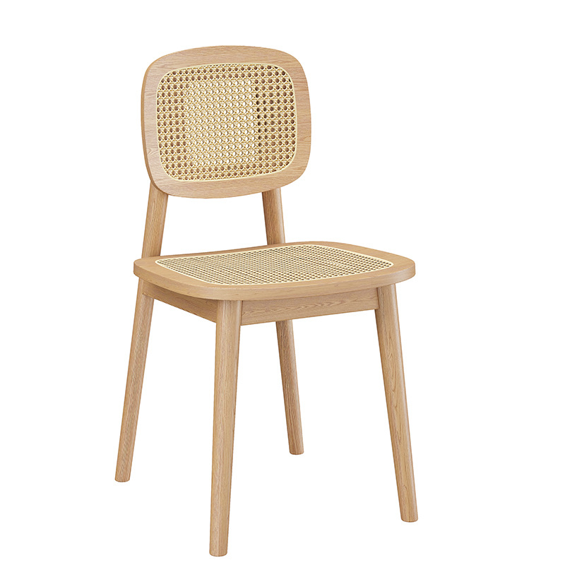 Sillas de comedor de diseño personalizadas para hoteles de alta gama, sillas de ratán de madera maciza, sillas de ocio, venta al por mayor comercial.