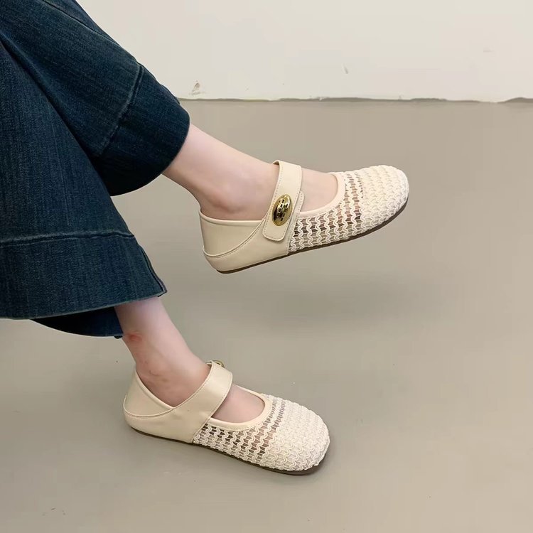 Dos zapatos de bolsillo Bocken sandalias de mujer 2026 nuevo verano con falda francesa hueco zapatos Mary Jane