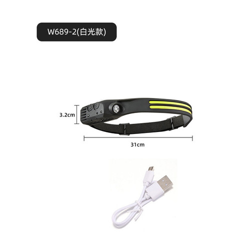 Wholesale Charging Headlamp Long Lasting Headlight Built-in Battery Wave Sensing Fishing 
