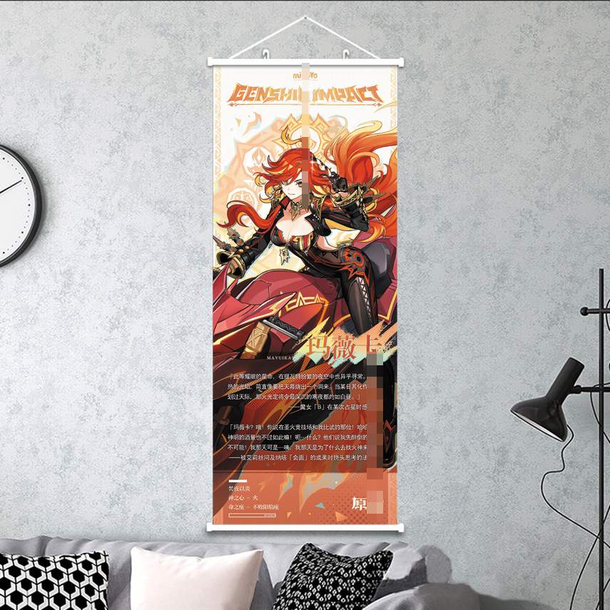 Genshin Impact Wall Art Marika Cittari Heat Transfer Wall Art Decorative Painting Wall Canvas Scroll Poster Multiple Sizes