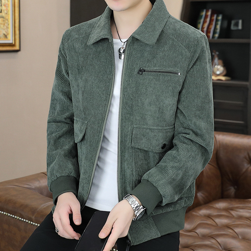 Men's Jacket Spring and Autumn Clothing Workwear Casual Versatile Stylish Top Trendy Youth Corduroy Coat Men's Wear
