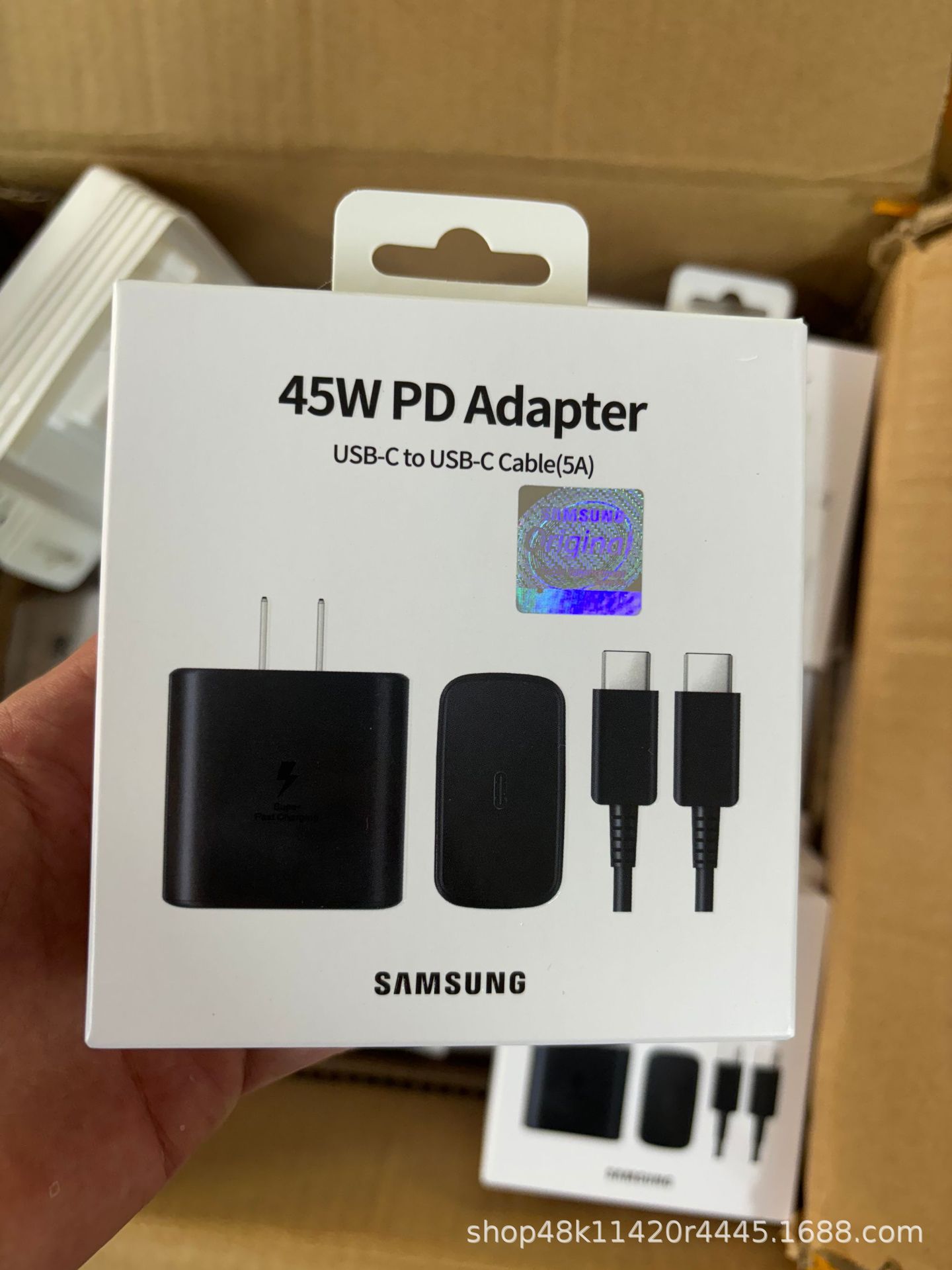 El T845 original es adecuado para el cargador de teléfono móvil Samsung 45W estándar europeo estándar británico super carga rápida 2.0 cabezal de carga