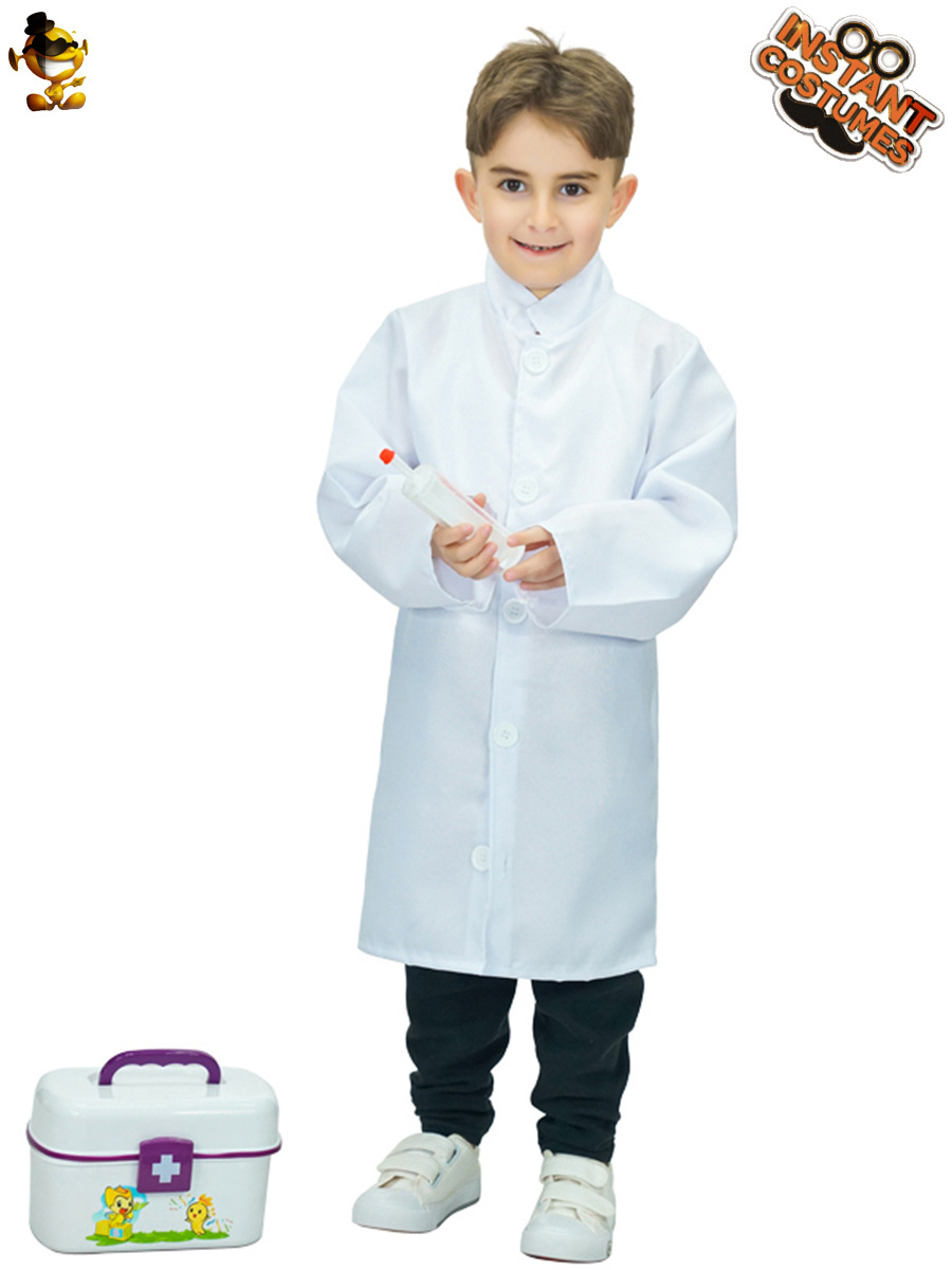 Niños pequeño doctor enfermera ropa de algodón blanco hombres y mujeres jugar en casa regalo cumpleaños rendimiento