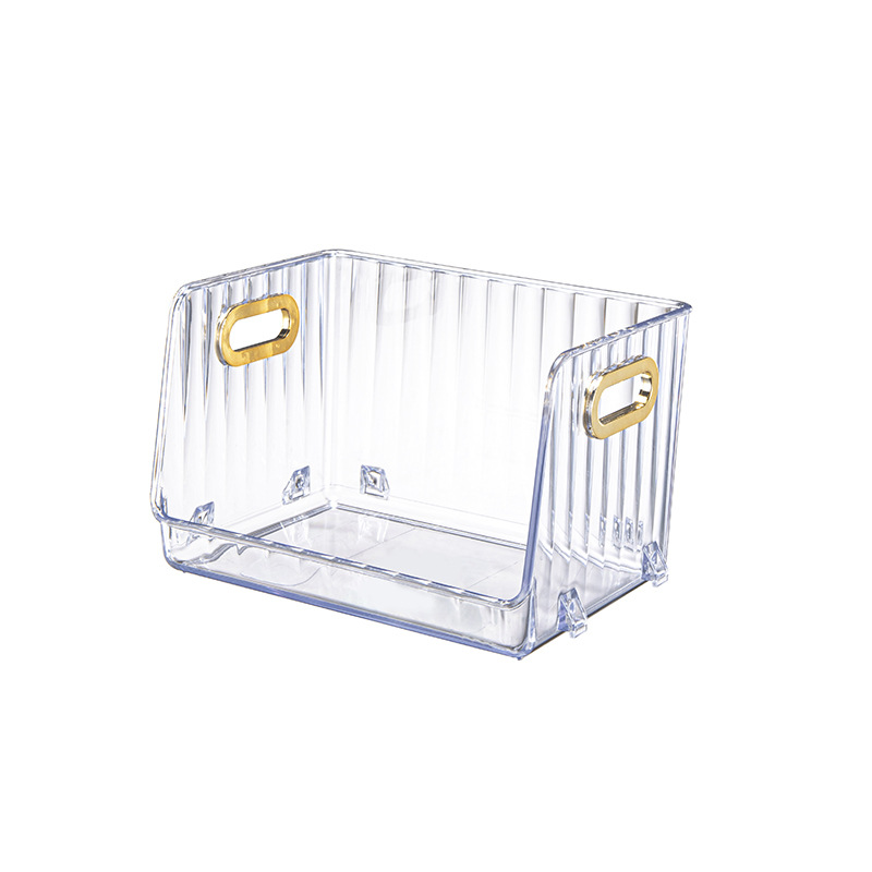 Luz de lujo de escritorio cosméticos caja de almacenamiento para mascotas tocador cuidado de la piel misceláneas mesa de té cesta de almacenamiento apilable