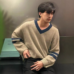 ERD GRJKD忧郁的富二代美式高街破坏做旧V领秋冬针织衫毛衣男女潮