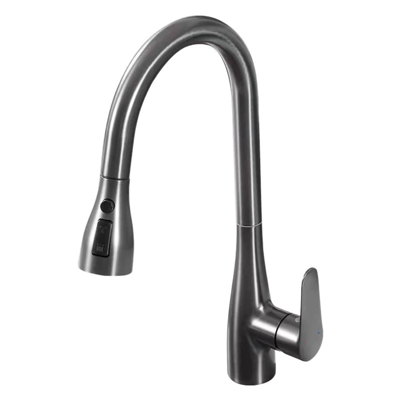 Grifo de cocina extraíble de acero inoxidable para el hogar balcón fregadero agua fría y caliente a prueba de salpicaduras sobrealimentado