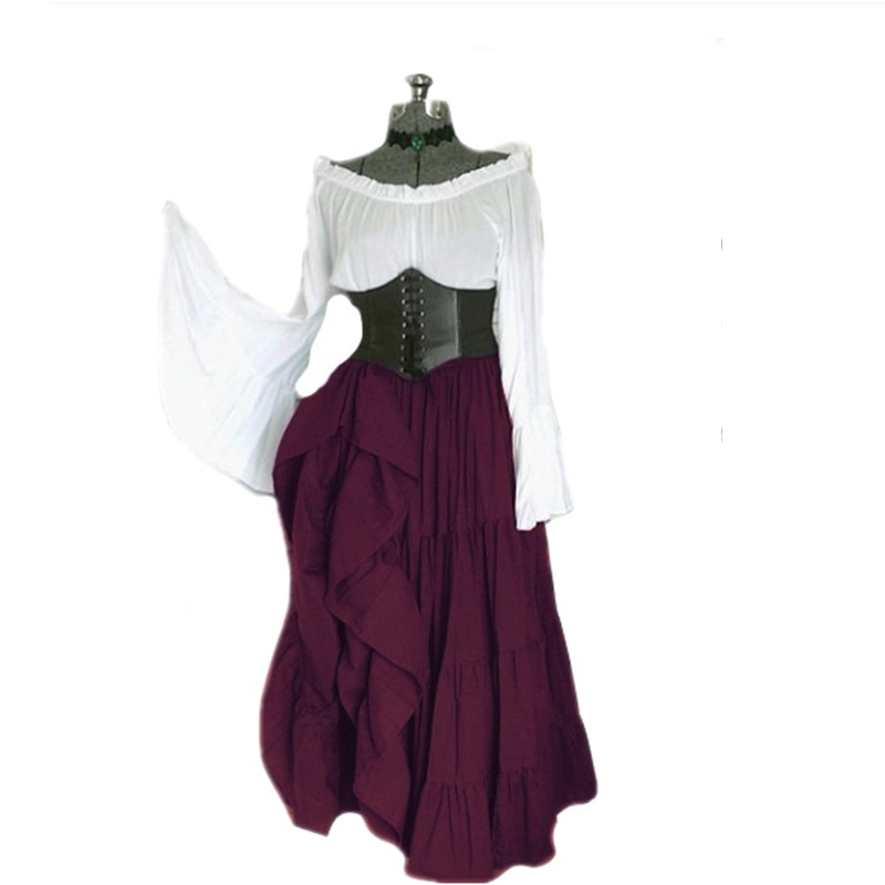 2025wish new party European and American long-sleeved dresses for women's Renaissance medieval clothing 4