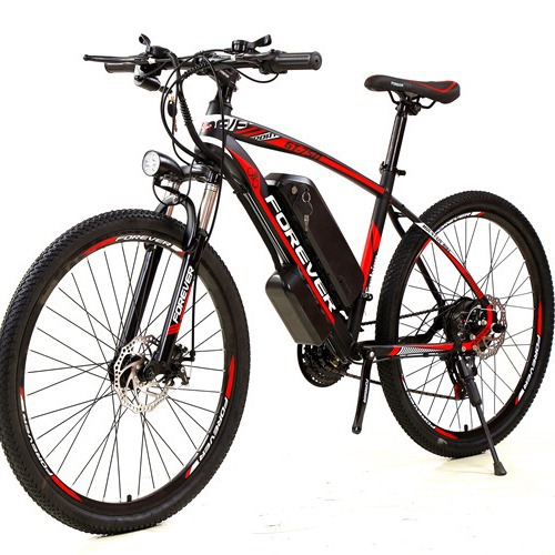 锂电动山地自行车双碟刹前叉减震26寸高碳钢青年男女助力骑行环保