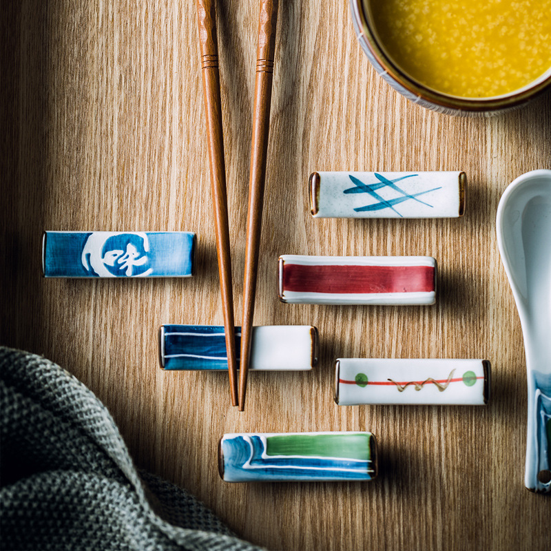 Dining Bridge Type Chopstick Holder, Japanese Ceramic Hotel Table Setting Spoon Stand, Dual-Purpose Chopstick Cushion Holder, Serving Tray