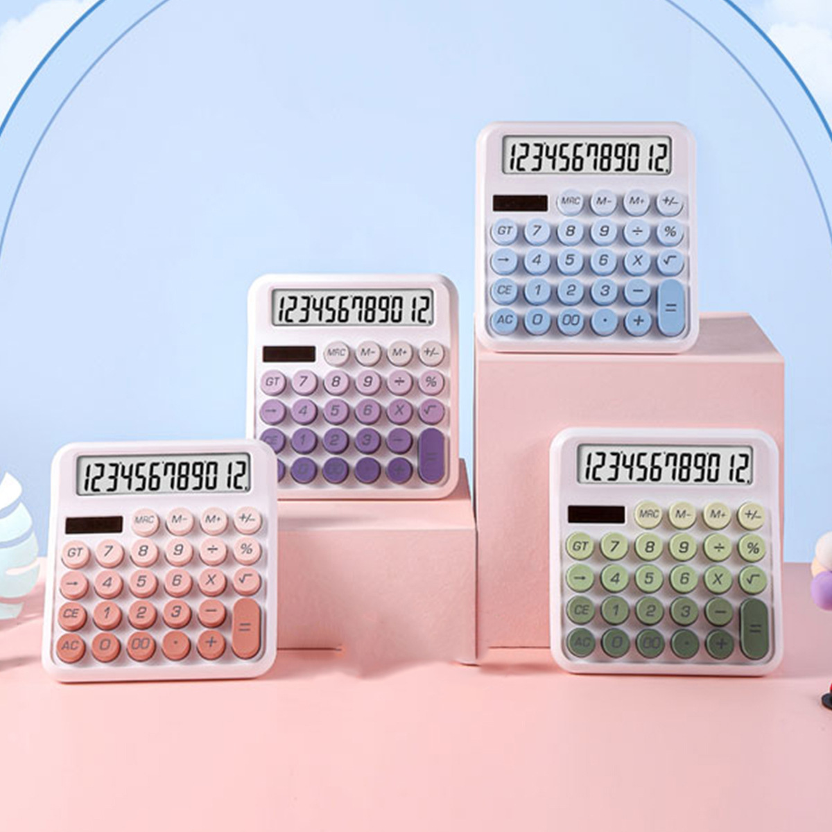 太阳能双电源计算器多巴胺渐变色系