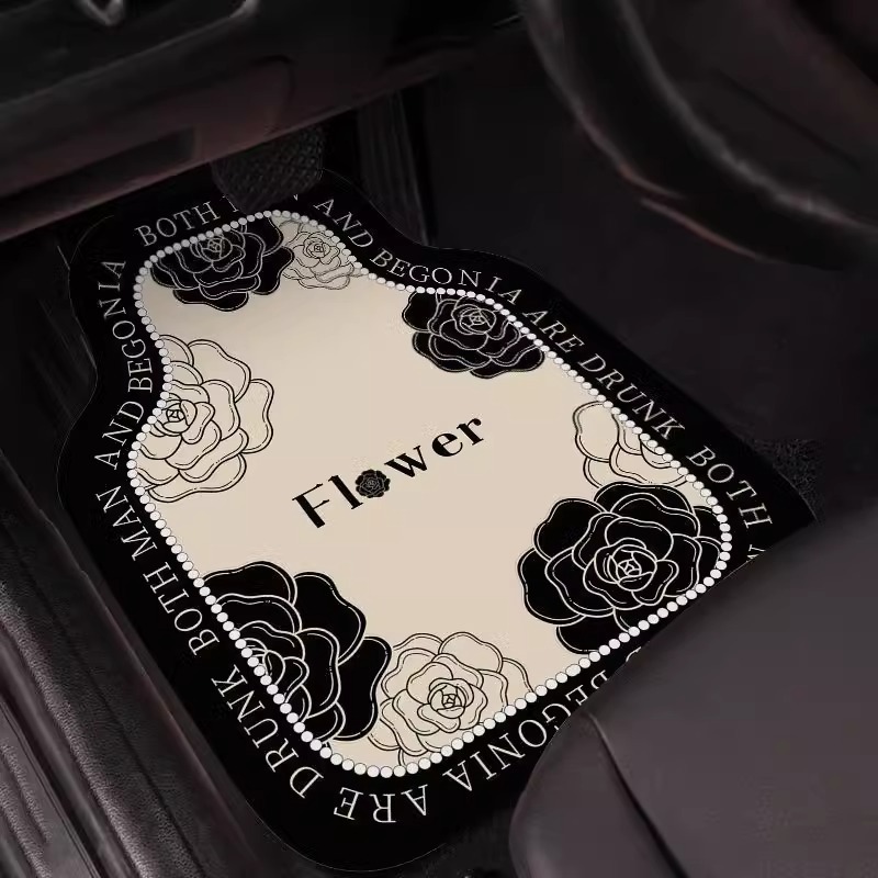Four-Piece Set of Car Floor Mats, Universal Car Floor Mats, Single-Piece Anti-Slip and Wear-Resistant Foot Mats for the Main Driver, Easy to Clean Car Mats
