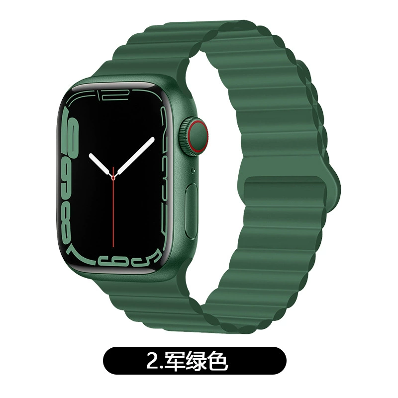Подходит ремешок Apple Watch двухцветный магнитный силикон IWATCH1-9 поколения/SE