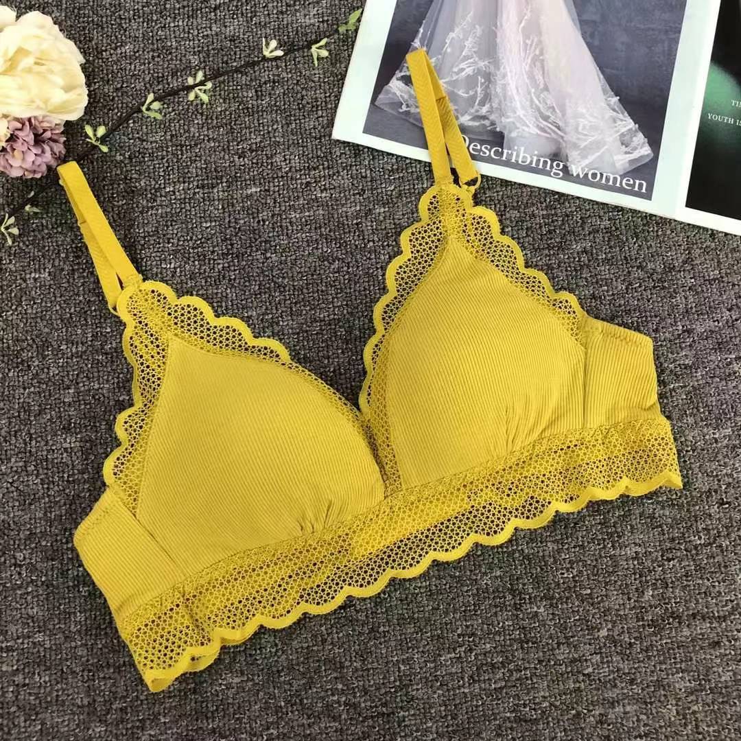 Bra de encaje del sudeste asiático, ropa interior de mujer, bra de copa triangular francesa, verano sin anillo de acero, copa delgada, algodón sexy y cómodo para la piel image 4