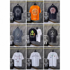 Chrome Hearts 25ss夏の新商品の再加工プリントのクロコダイルの丸首のカバーの半袖の男女の同モデル