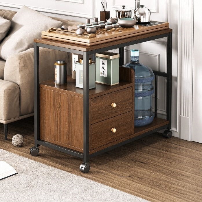 Side table, small coffee table, sofa side cabinet, mobile tea table, small table, storage rack, narrow side cabinet, balcony leisure tea table