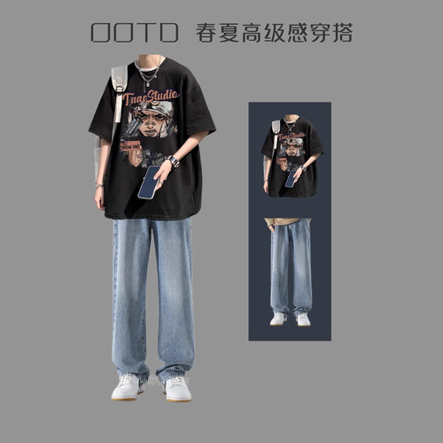 Spring and Summer Boys' Refreshing and Tall-Showing Two-Piece Set, Three-Piece Set, Fashion Trendy Matchout Set