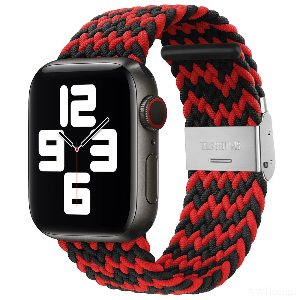 Совместимо с Apple Watch 5-6-7-8-9-10 поколения Snap-on нейлоновый плетёный ремешок iWatch S10 регулируемый браслет