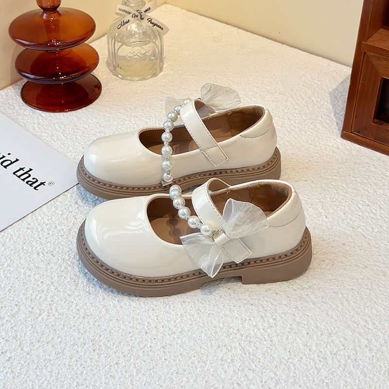 Zapatos de niñas zapatos de princesa para niños 2025 nuevo espectáculo de otoño zapatos de cuero pequeños zapatos de cuero de suela suave para niños grandes