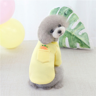 Cross-border new autumn and winter clothes small dog fleece pocket sweater carrot printing factory in stock wholesale
