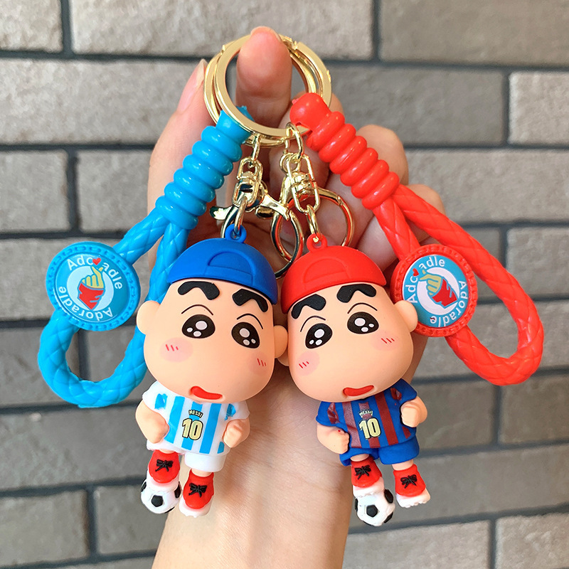 Soccer Crayon Shin-chan Key Chain No.10 Messi World Cup Doll Pendant Car Bag Hanging Gifts Key