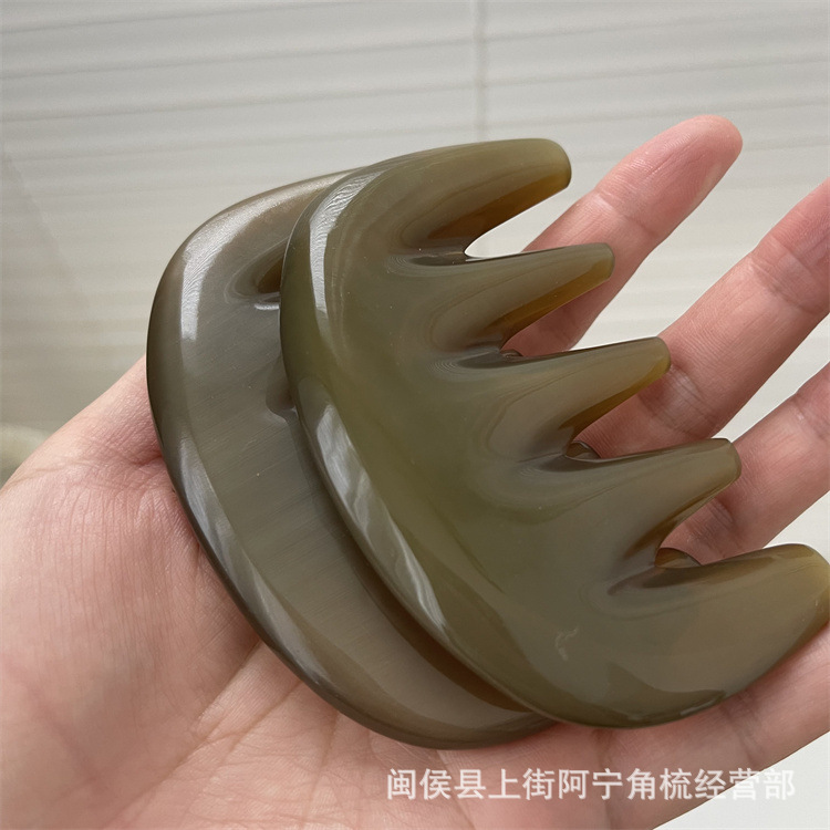 Horn Comb Five Teeth Meridian Massage Comb Wuzhi Shu Head Scalp Care Beauty Salon Tool quality and texture