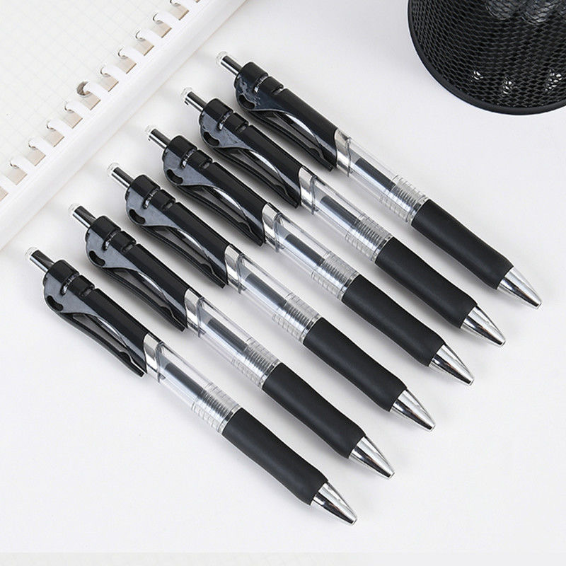 按动中性笔K35碳素笔0.5mm黑色学生学习圆珠笔会议签字笔办公文具