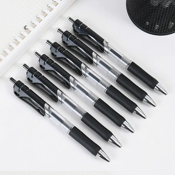 Press Gel Pen K35 Carbon Pen 0.5mm Black Student Learning Ballpoint Pen Meeting Sign Pen Office Stationery