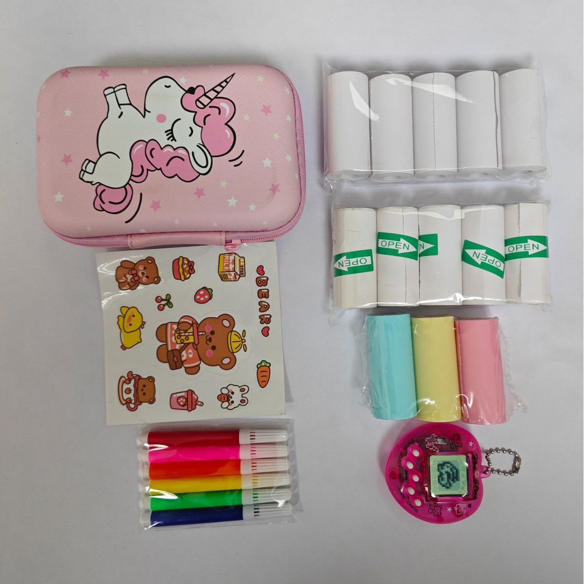 Mini impresora de papel térmico 57*25mm, etiqueta autoadhesiva, papel colorido, papel para recibos de caja registradora, papel para imprimir etiquetas