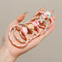 Милая мультяшная повязка на голову, резинка для женщин, резинка для волос, высокая эластичность и долговечность, высокая резинка для волос с хвостиком, кожаный чехол, детский головной убор