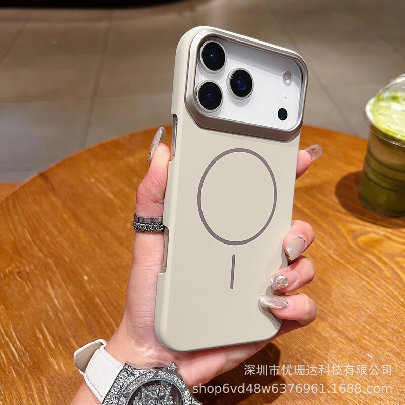 适用iPhone17Promax金甲磨砂磁吸手机壳苹果16镂空按键超薄PC护套|undefined