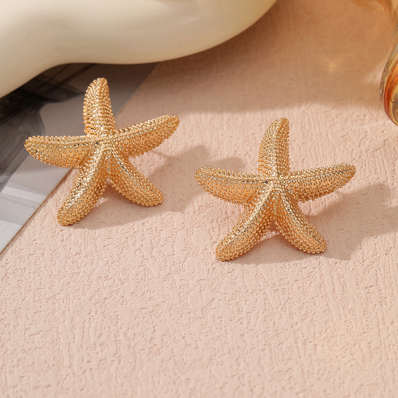 1 Pair Vacation Simple Style Flower Plating Alloy Ear Studs display picture 13