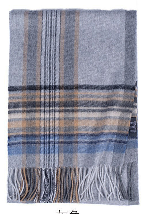 Mongolia interior puro cachemir lana de lana teñida en hilo a cuadros ondas de agua otoño e invierno bufanda para hombres y mujeres