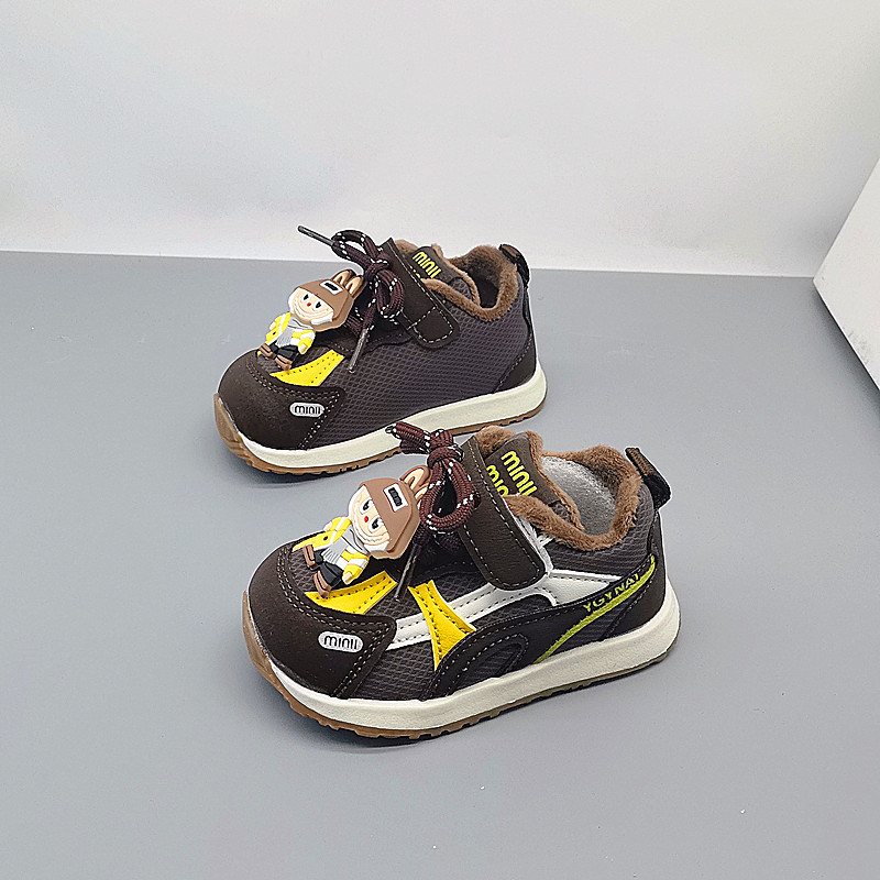 22-26 Hombres y niñas zapatos deportivos de moda infantil de algodón 2025 primavera y otoño nuevos zapatos casuales de chicas zapatos de plancha suave