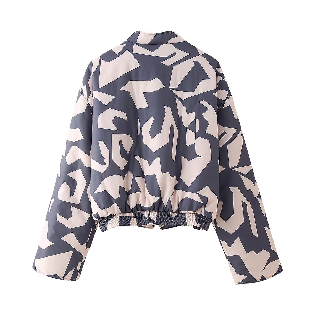 Giacca in cotone con cerniera stampata, nuova moda da strada, autunno/inverno 2024 da donna_voghion.com