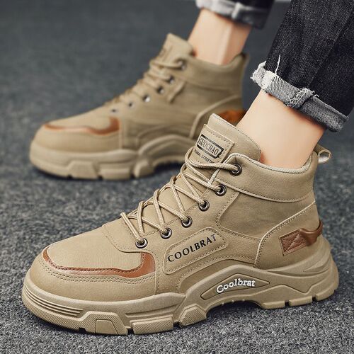 High-top men's shoes, winter new style, work style, outdoor mountaineering, labor protection, construction site, anti-slip and wear-resistant Martin boots