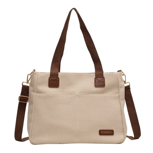 Canvas Bag for Women - Large Capacity 2024 New Style Fashionable and Versatile Shoulder Bag with Fabric Texture, Suitable for Class and Commute Tote Bag