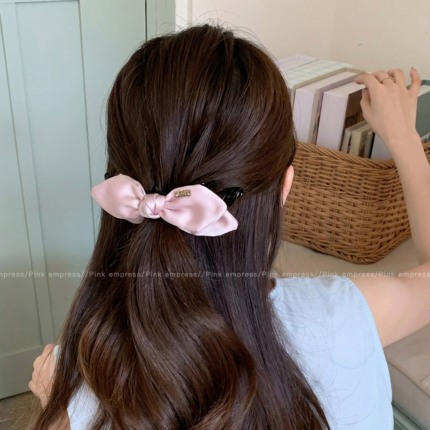 1# pink elegant gold label banana clip bottom clip about 11cm