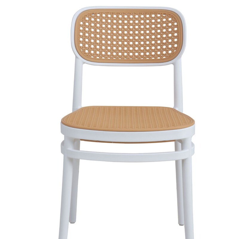 White Wide-Seat Durable Nordic Simple Home Pp Frame Soft Chair for Home Dining Room, Comfortable and Light Luxury Dining Chair