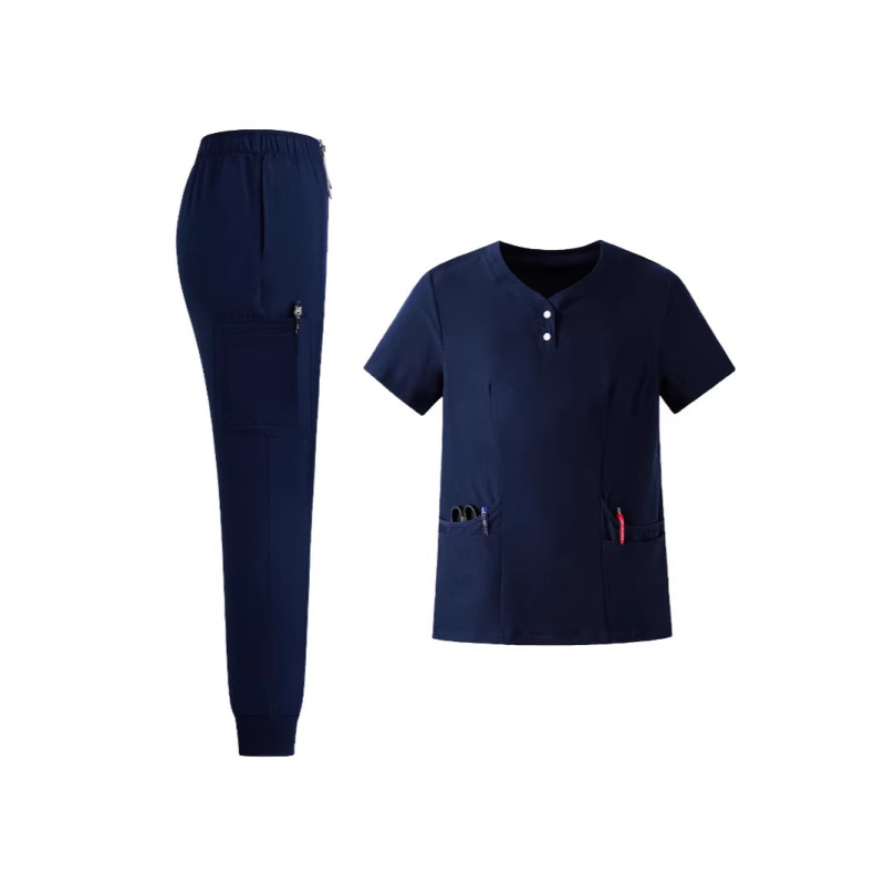 Men's and Women's Scrub Sets Uniforms, Women's Jogger-Style Hospital Medical Surgical Clothing, Pharmacy Beauty Short-Sleeve Workwear Wholesale