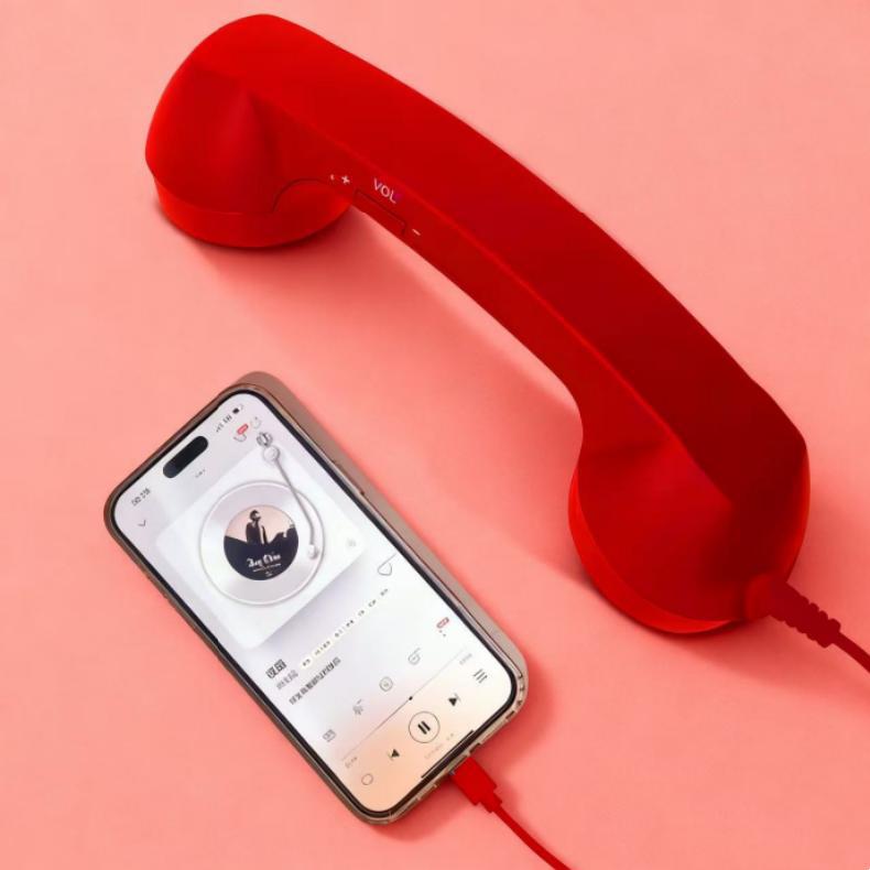 跨境新品Type-c直插复古听筒精选电话耳机电话筒手机听筒外接手柄