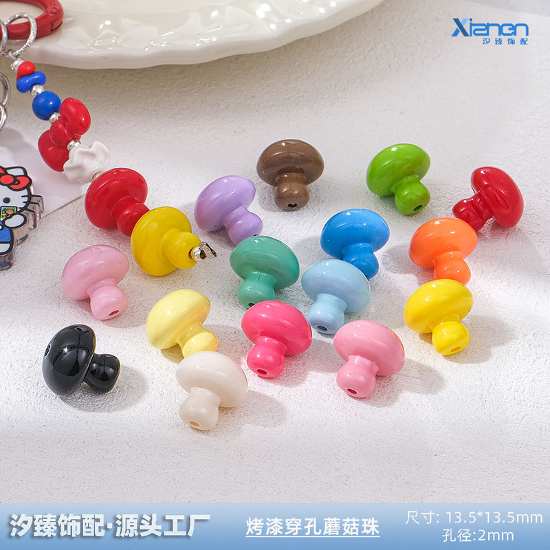 Painted Macaron Perforated Mushroom Beads Bow Tie String Beads Acrylic Accessories Phone Chain DIY Jewelry Parts Painted Macaron Perforated Mushroom Beads Bow Tie String Beads Acrylic Accessories Phone Chain DIY Jewelry Parts