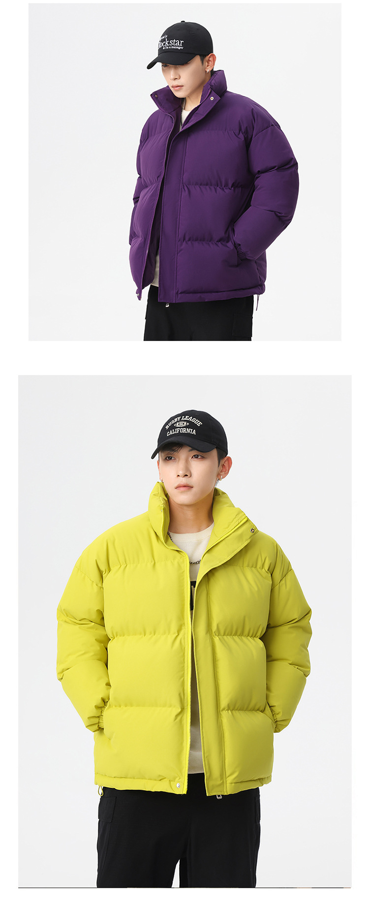 Novità invernale per uomo e donna, giacca in cotone tinta unita, ampia e comoda, da uomo_voghion.com