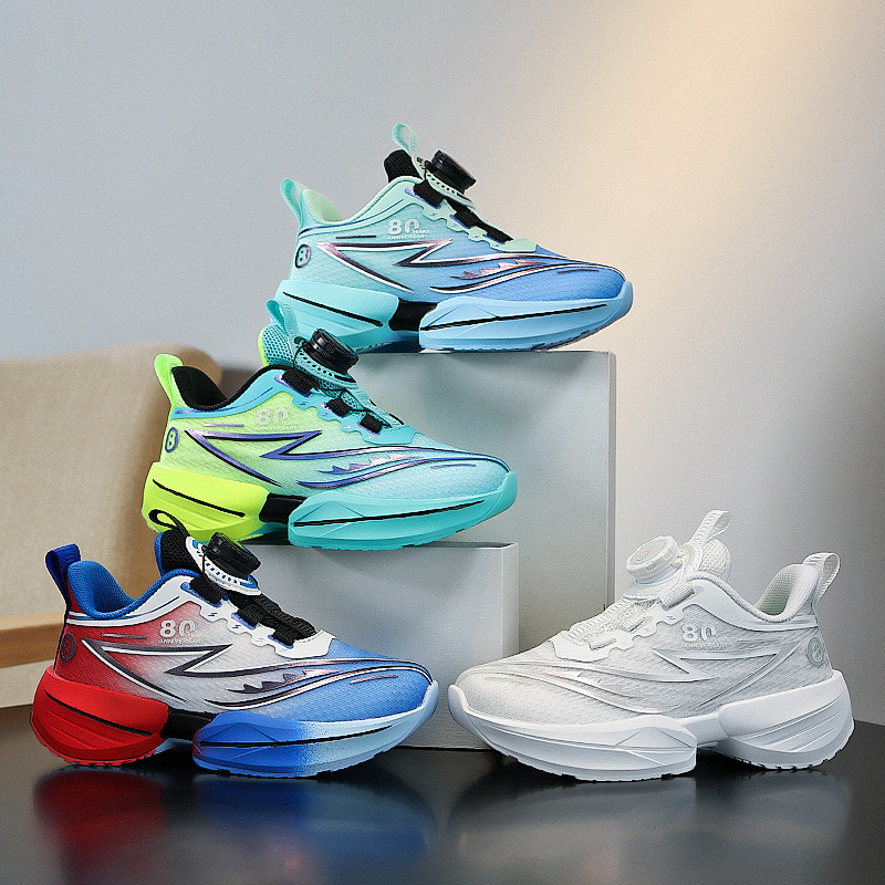 Chitu 8pro zapatos para niños con botones giratorios, zapatos para correr antideslizantes de rebote con amortiguación ligera, zapatos deportivos de prueba física para estudiantes masculinos y femeninos