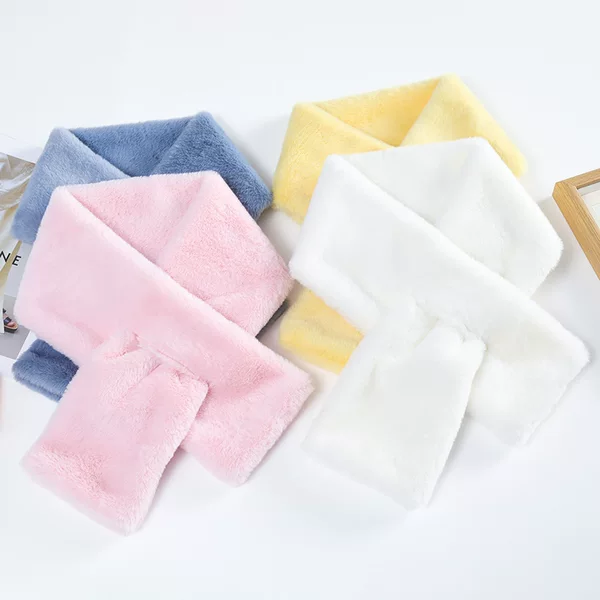 Factory wholesale custom solid color cross furry scarf Korean version of thick rabbit fur neck scarf custom printing