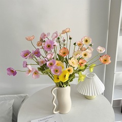植毛コクリコ美人シミュレーション花絹花ケシ花ネット赤造花結婚祝い結婚式堂家庭装飾撮影道具