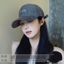 棒球帽女深顶大头围韩版百搭遮阳显脸小宽弯檐刺绣鸭舌帽子男