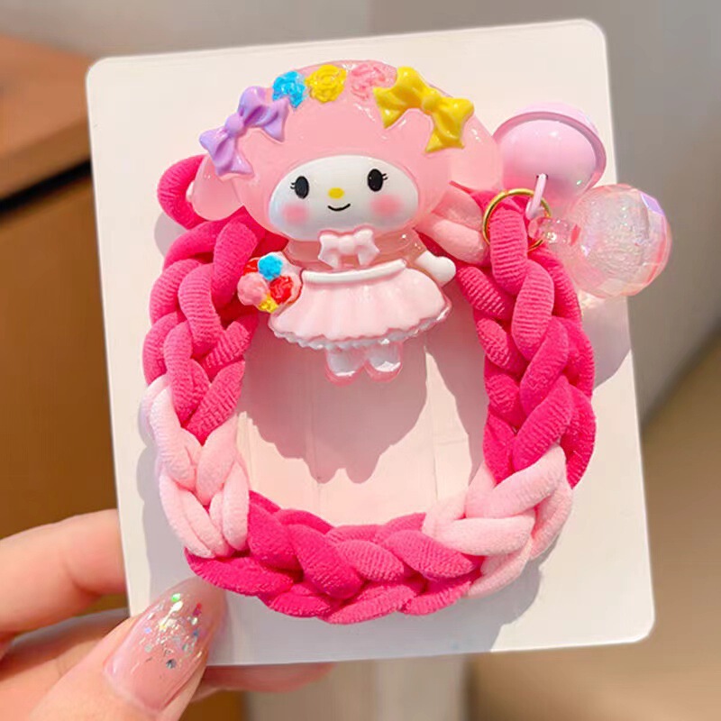 サンリオ 子供用ヘアゴム クロミ 編み込み 女の子 お団子ヘアゴム ゴムバンド 女の子用ヘアアクセサリー 跡が残らないヘアロープ|undefined