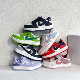 Children's low-top board shoes 2025 spring and autumn new black and white panda shoes air force one small white shoes aj children's shoes sneaker