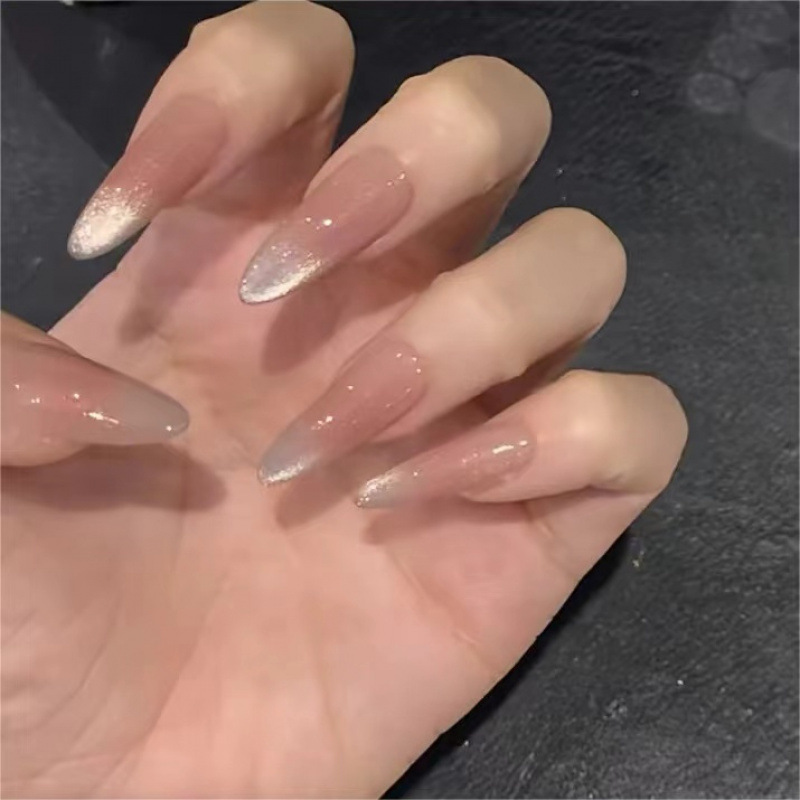 Early Summer Crystal Cat's Eye Gentle Cat's Eye Whitening Versatile Medium Oval Handmade Wearable Nails Cross-Border Fake Nails Finished Product Early Summer Crystal Cat's Eye Gentle Cat's Eye Whitening Versatile Medium Oval Handmade Wearable Nails Cross-Border Fake Nails Finished Product